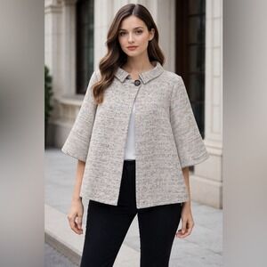 ECI New York Cream Single Button Blazer Size 6